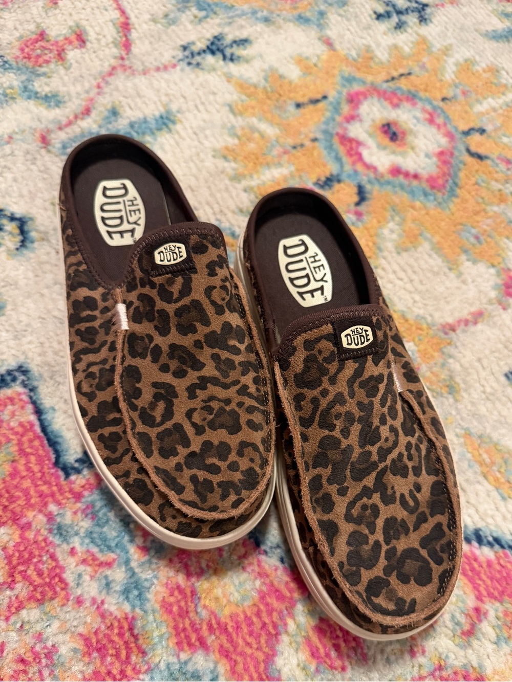 Hey Dude platform leopard slip on shoes
